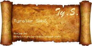 Tyroler Sebő névjegykártya